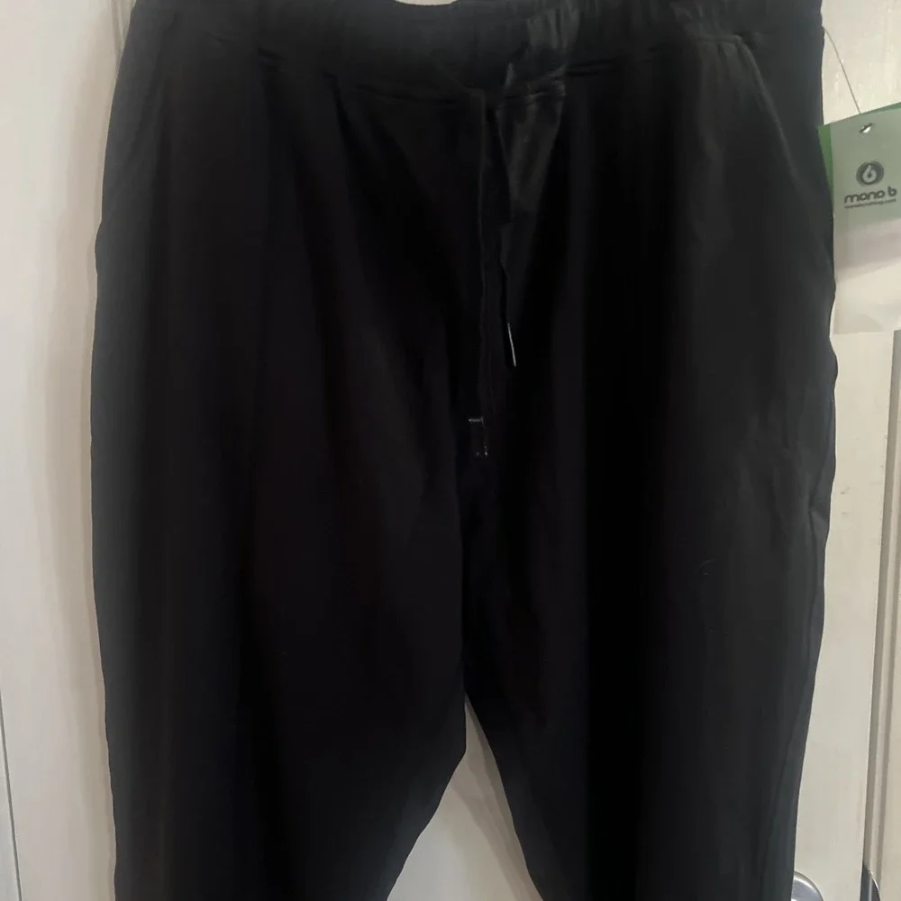 Mono B Jogger Sweatpants Womens Size S Black Ribbed Pockets Stretch - Picture 4 of 9